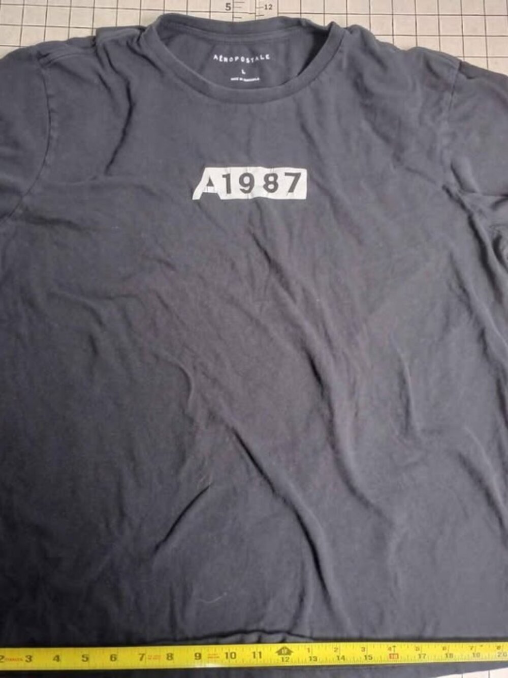 Men's Aeropostale A1987 T-shirt Dark Grey Size L
